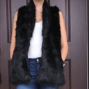 Black fur vest